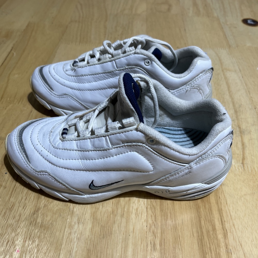 Vintage 1999 Nike AIRLINER NIKEWALK WOMEN'S US 6.5 DRC WHITE/NAVY 90'S‎ Y2K